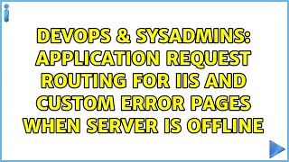 Application Request Routing for IIS and custom error pages when server is offline