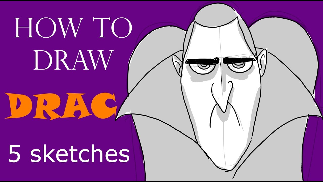 HOW TO DRAW DRAC (Hotel Transylvania) - 5 minutes sketches - SPEED DRAWING