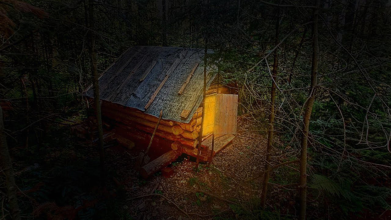 ушёл в избушку на ночь | строю избушку | бушкрафт в тайге - YouTube