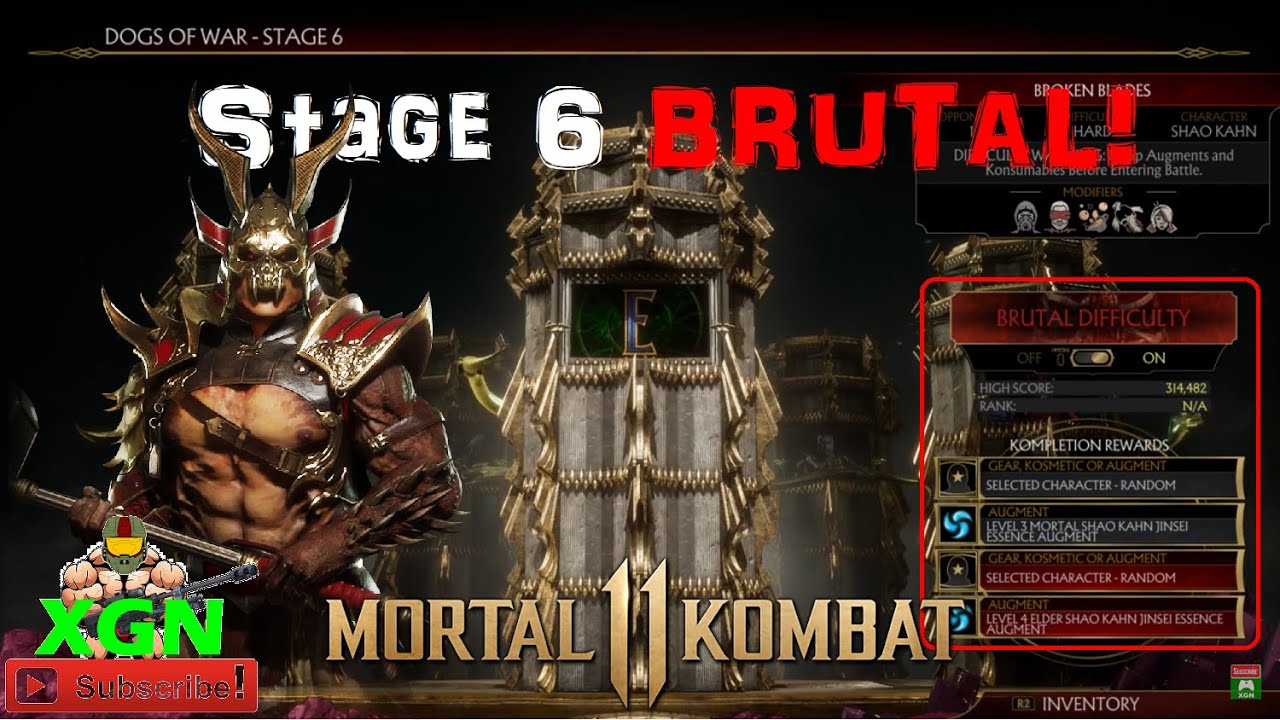 Mortal Kombat 11 Shao Kahn Stage 6 BRUTAL Tower Rewards! Lvl 4 Jensei