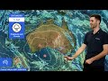 National Weather Forecast: Rain in the east, dry in the west.