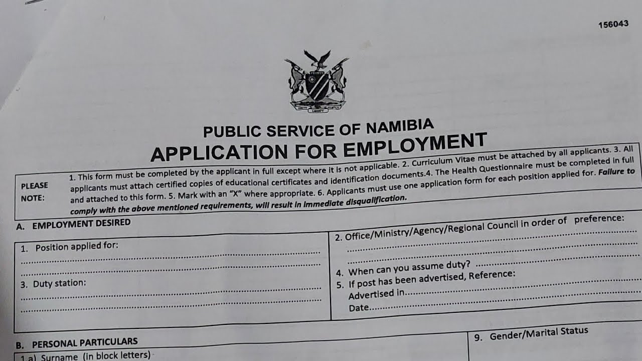 How To Fill In A Government Application Form CORRECTLY NAMIBIAN 