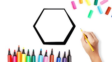Hexagon | Draw shapes,  learn, numbers, draw, 1234, schooling | song 1-100