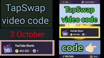 YouTube Shorts ? Tapswap Code Today | October New Video Tapswap Code 3 October
