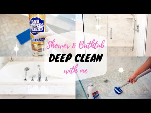 shower-&-tub-cleaning-routine-+-how-to-remove-hard-water-stains-&-soap-scum-from-glass