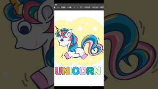 Unicorn Drawing Adobe Illustrator #shorts