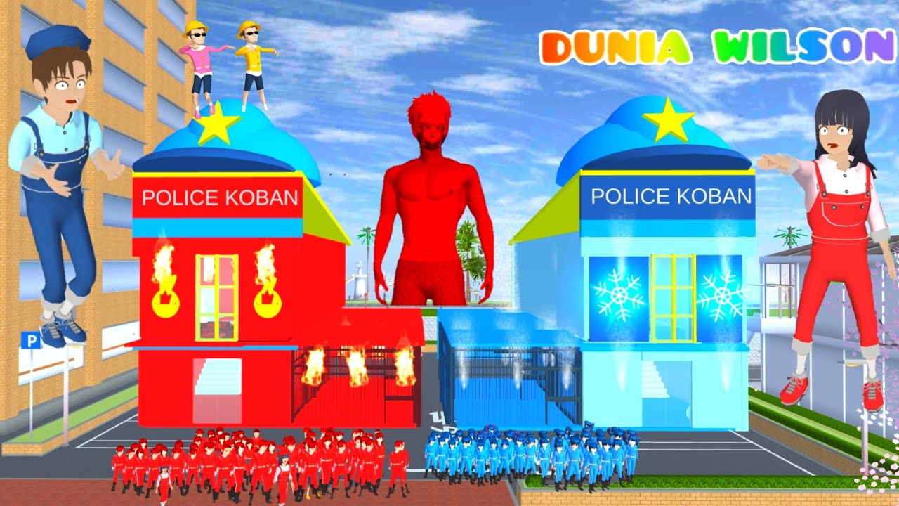 Raksasa Lava Ubah Kantor Polisi Koban Jadi Lava Yuta Mio Polisi Lava dan Polisi Air Baby Nana Panik