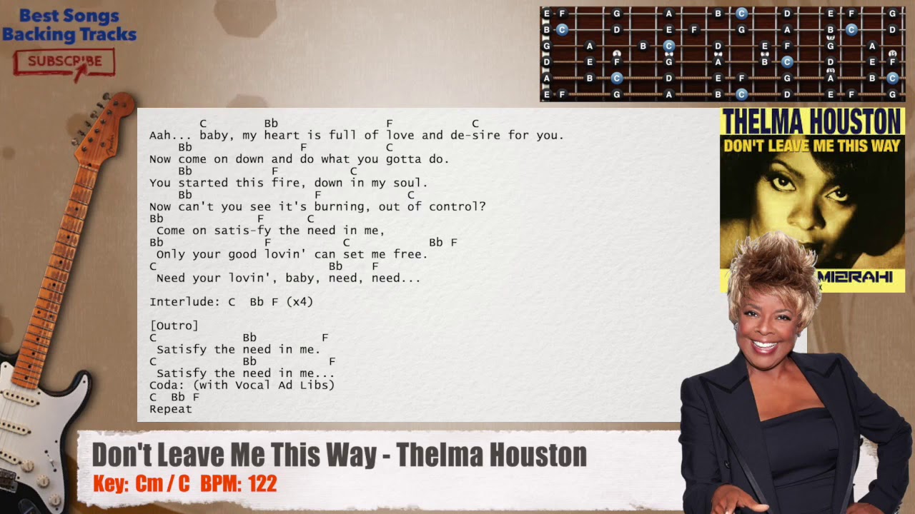 🎸 Don't Leave Me This Way - Thelma Houston Guitar Backing Track with