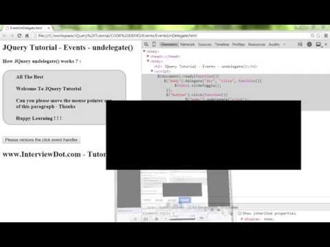 UNDELEGATE METHOD IN JQUERY DEMO