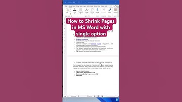 Shrink to one page: Simplifying Document Adjustment in MS Word