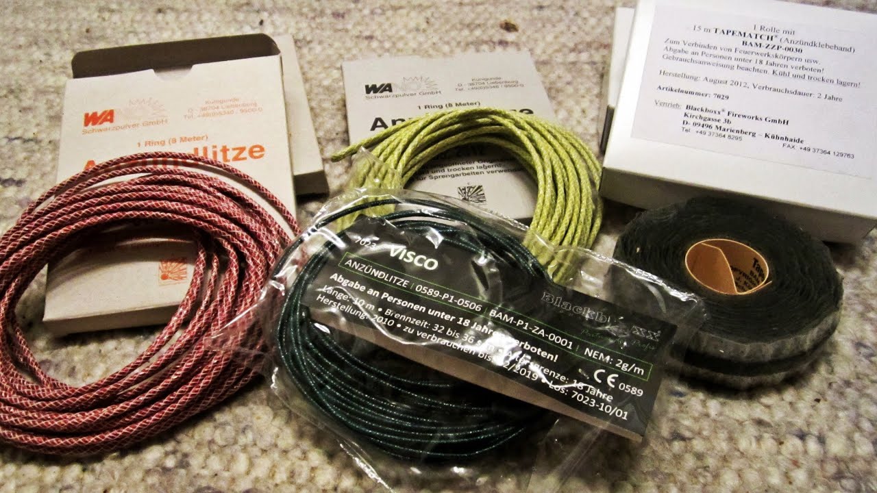 Zündschnur Vergleich! Blackboxx Visco (New) vs Wano Litze (rot & gelb) vs Tapematch