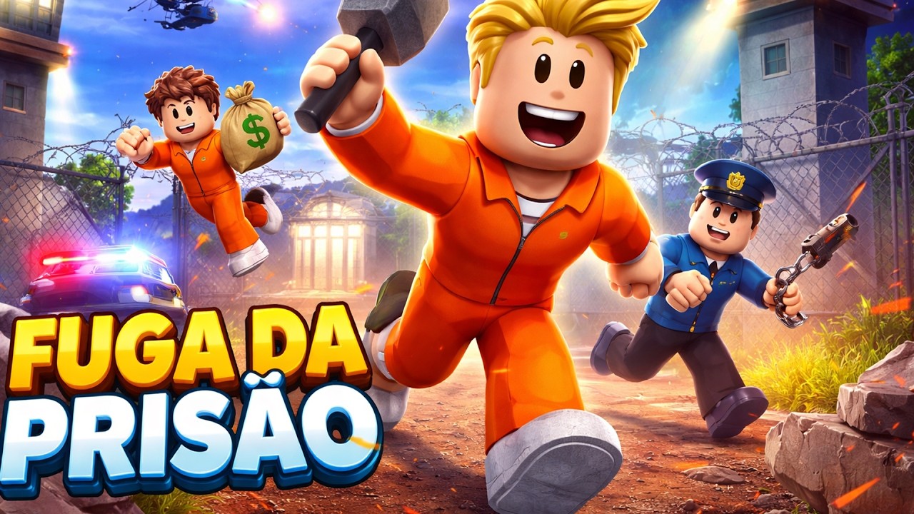 O POLICIAL QUASE ME PEGOU! (Fuga da Prisão Roblox)