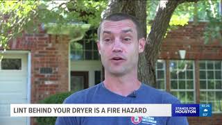 Firefighters say lint behind dryer is a fire hazard