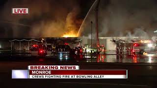 Full Crews battle large fire at Nortel Lanes in Monroe News