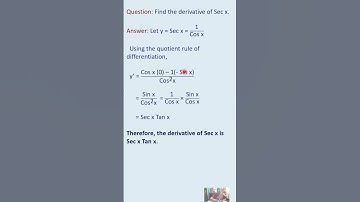 Find the Derivative Of Secant x #shorts