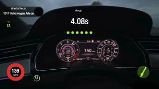 VW Arteon 2.0 BiTDI Stage 1 300 HP 0-100 100-200 km/h Acceleration Dragy