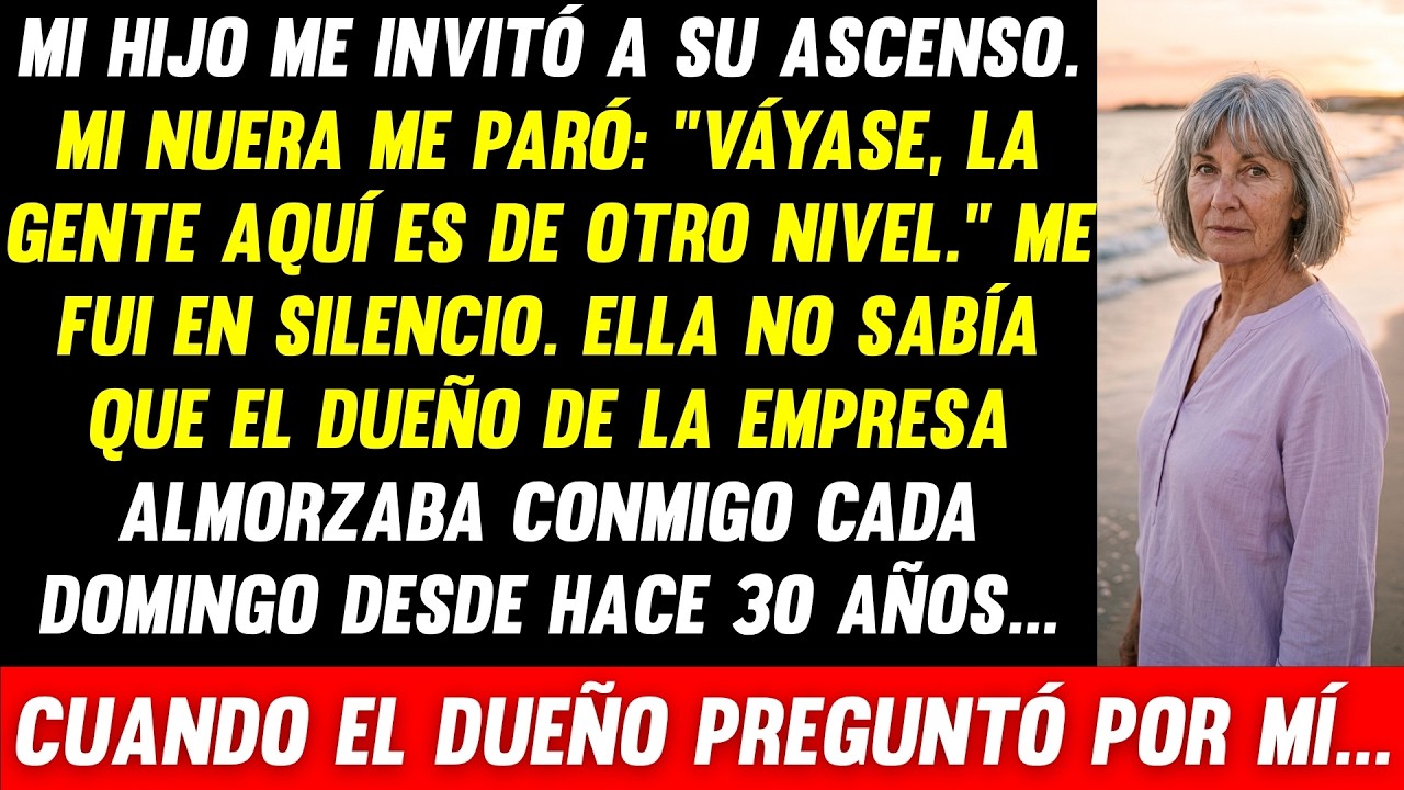 El día del ascenso de mi hijo, mi nuera me interceptó en el estacionamiento y me dijo: "Suegra, mejor váyase. La gente de aquí es de otro nivel. Usted no queda bien." Luego tiró el flan que había...