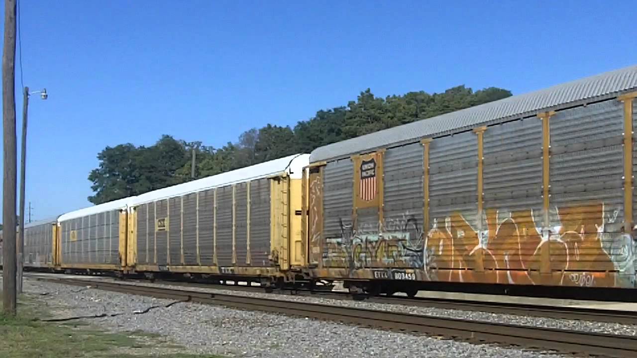 ACe Leading & On The End Of a UP Auto Rack Train - YouTube