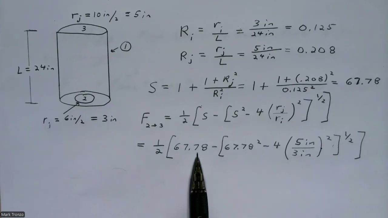 Теплопередача излучением: коэффициенты обзора для цилиндрических форм