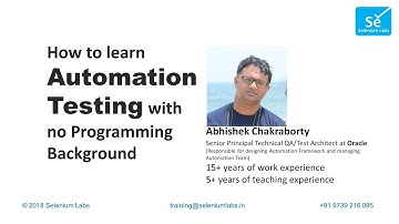 Is it advisable to learn Automation Testing (with Selenium) with no Programming Background?