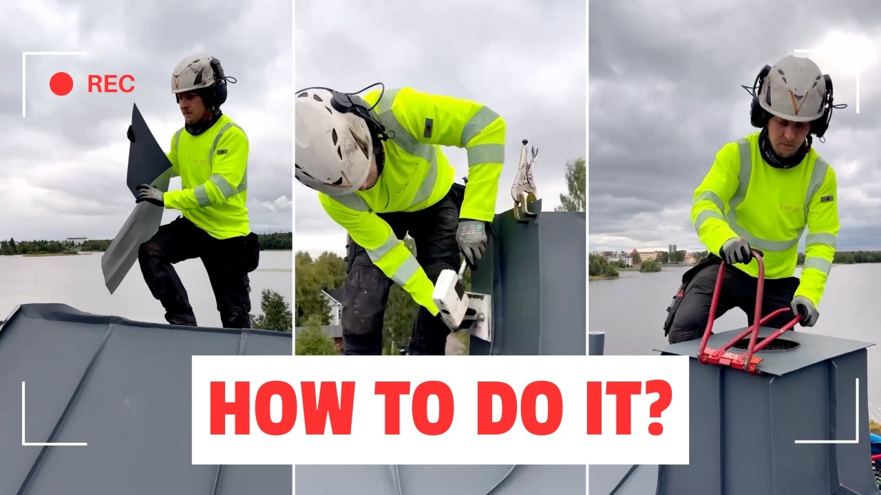 How to sheet metal a pipe on a seamed roof