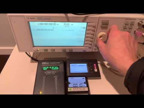 Trifield TF2, GQ EMF-390, Acoustimeter AM-11 RF frequency response testing from 10Mhz to 6Ghz review