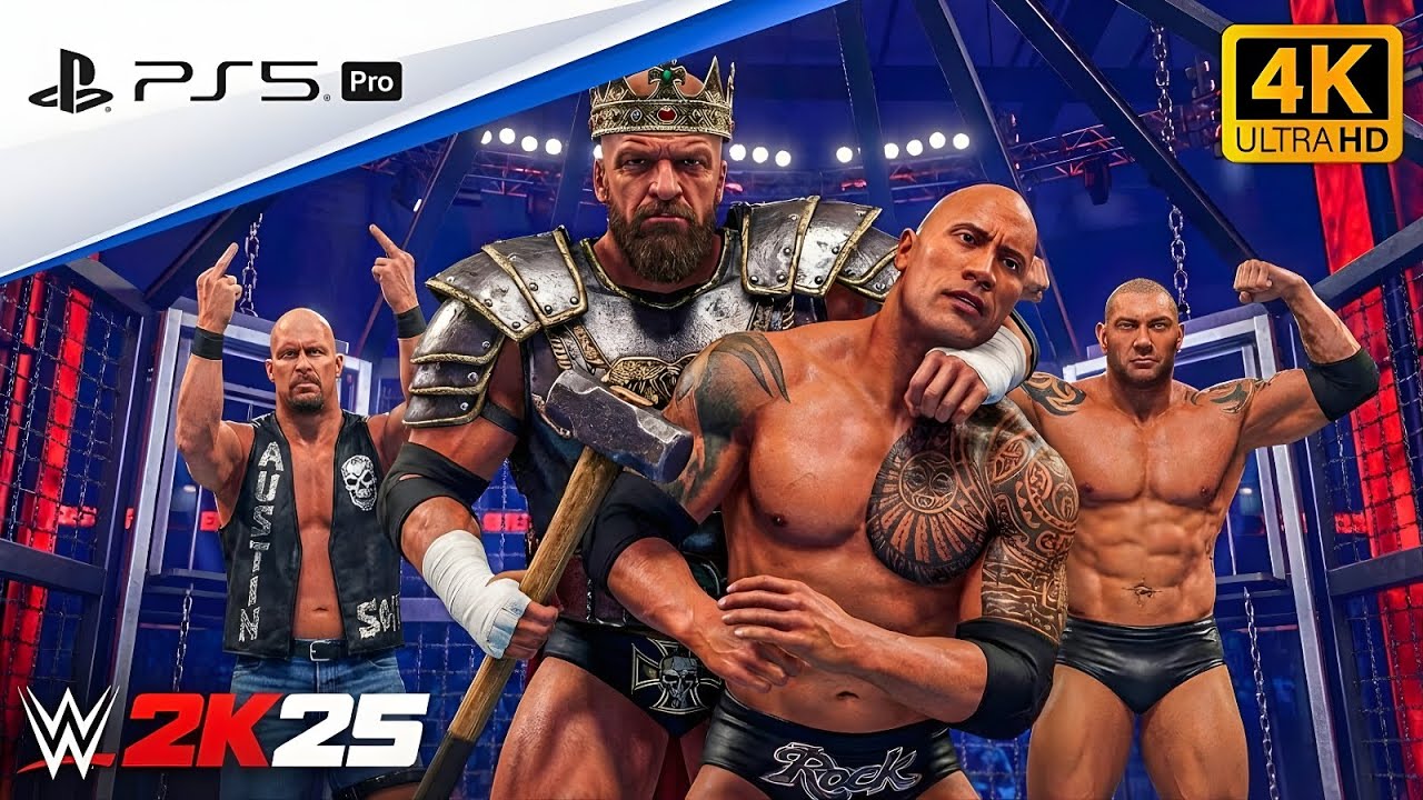 WWE 2K25 | Rock vs Triple H vs Stone Cold vs Batista | 4-Man Gauntlet Match