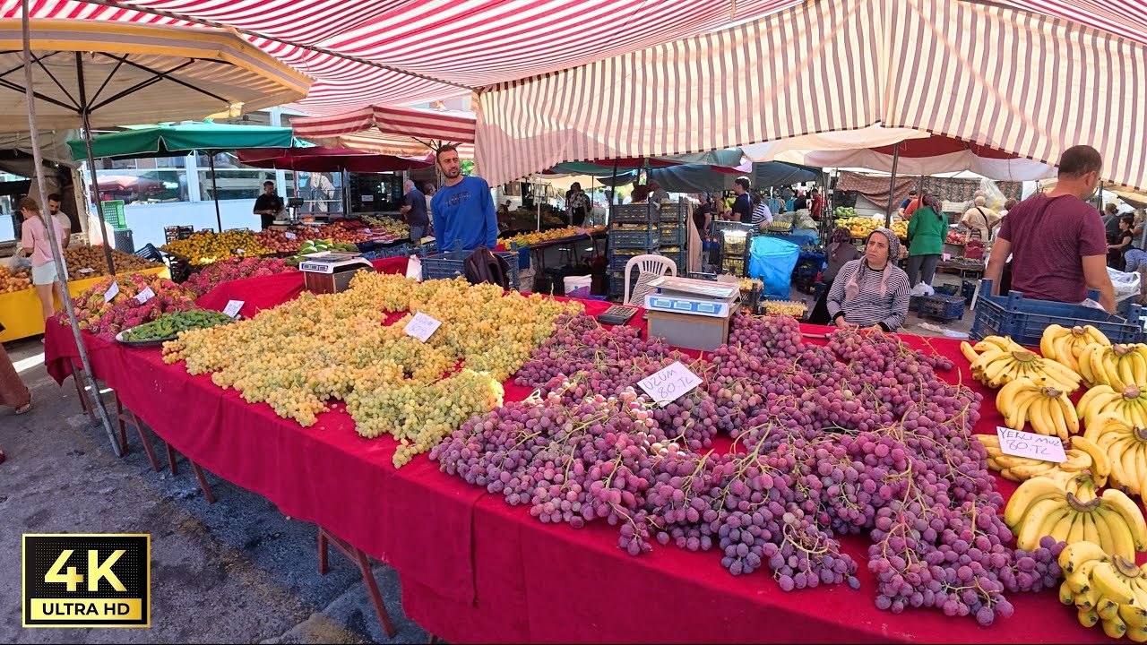 Alanya Mahmutlar Saturday Market | Antalya Turkey | [4K HD]