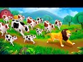 Crazy cows counter attack on lion family  mammoth save the farm animals  animal revolt battles