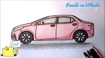 Как нарисовать машину Тойота Королла 2018 просто карандашами How to Draw Toyota Car Simple Drawing