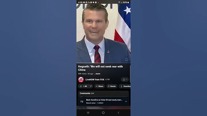 Hegseth We Will Not Seek War With China