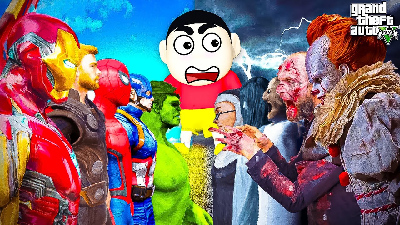 GTA 5 : Franklin & Shinchan Conducts Challenge to Ghost's Vs Avengers To Confirm Who is Best in GTA5