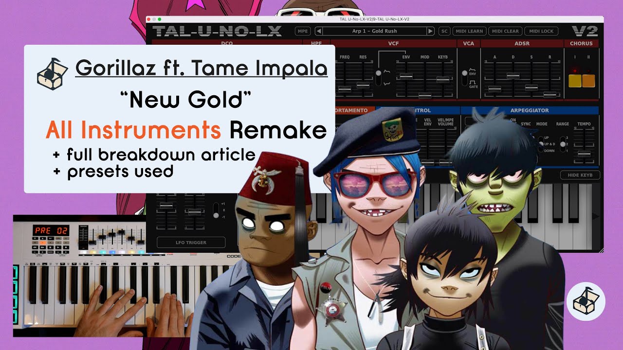 How to Sound like GORILLAZ  'NEW GOLD' full Synth Production