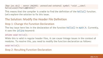 Resolving Unresolved External Symbol Errors in C+ + 20 Modules With Visual Studio