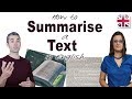 How to summarise a text in english  improve english comprehension