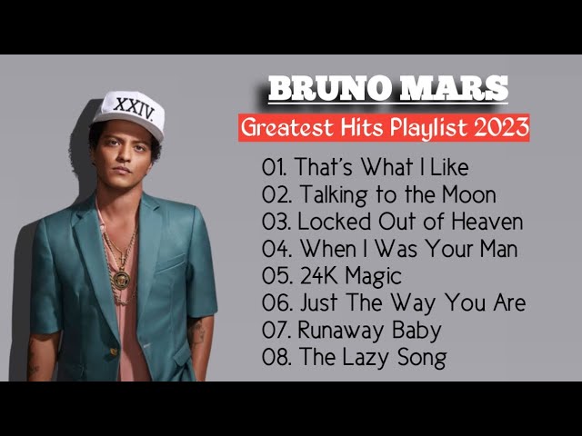 BrunoMars (Best Spotify Playlist 2023) Greatest Hits - Best Songs Collection Full Album class=