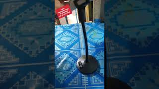 Stand mic meja kaki bulat full besi holder mik universal table microphone standing spiral flexible stand mimbar podium penyangga mikrophone tiang mik