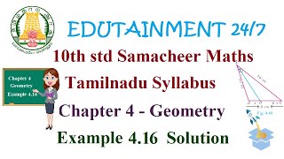 10th std Maths|TN Samacheer Syllabus|Chapter 4|Geometry|Example 4.16|Eg 4.16