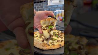 Mushroom pizza bianca #pizza #backyardpizza #food #familycooking #cooking #foodie #gozney #cheese