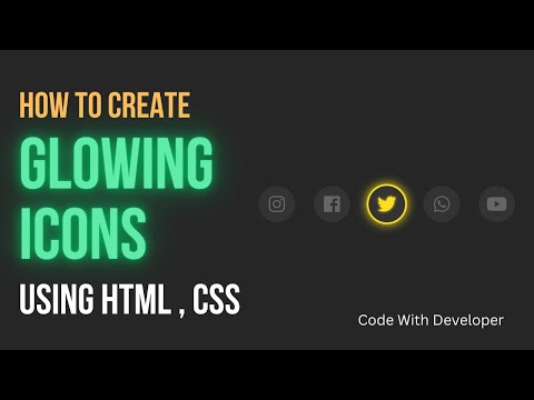 Pure CSS Glowing Icon hover Effect - Css3 Hover Effects - CSS Glow Effect on Hover