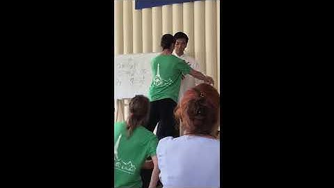 Master Li Bin demonstrates Shisao or “sticky hands” technique