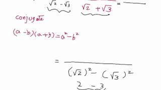 Another solution to Problem 17a Take Home Test 3 Intermediate Algebra - Rationalize