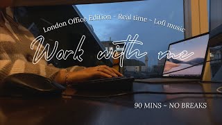 90 MINUTES STUDY & WORK WITH ME in london at Sunset 🌆 Boost your productivity |🎵(Lofi study music)