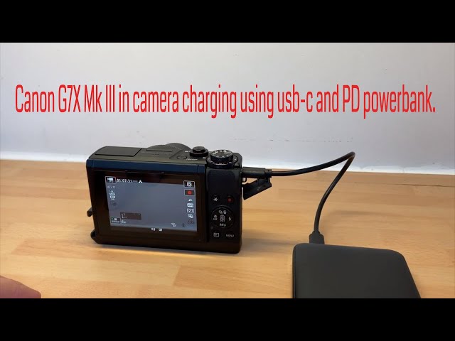 Canon G7X Mk lll in camera charging using usb-c and PD powerbank. 