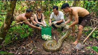 Giant Python Attacks Farmland! Brave Rescue Team Finds Massive Snake Nest in Deep Forest 🐍😱