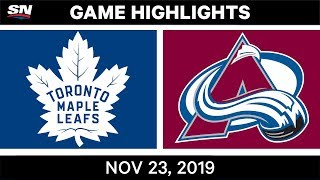 NHL Highlights | Maple Leafs vs. Avalanche – Nov. 23, 2019