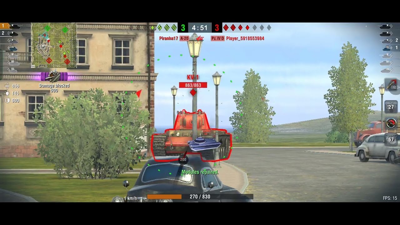 Bestgameplay player noob kv-1 kill 1