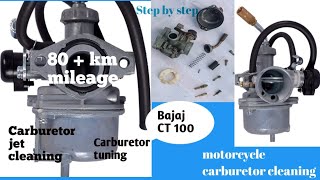 Bajaj CT 100 carburetor tuning/step by step/Motorcycle carburetor cleaning/carburetor jet cleaning