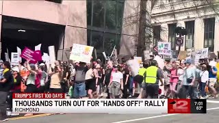 Thousands join in "Hands Off" rally in Richmond