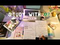 1-HOUR STUDY WITH ME 💫| Pomodoro 50/10 🍅| Late night study |Calm Piano 🎹 Rain sounds, real study 📖